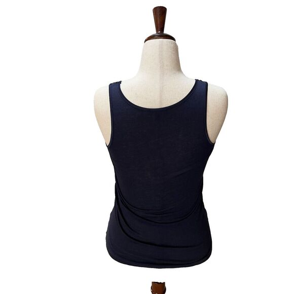 Express Women's Navy Blue Sequins, Stretchy, Tank Top, Scoop Neck, Wide Strap, S - Picture 3 of 4